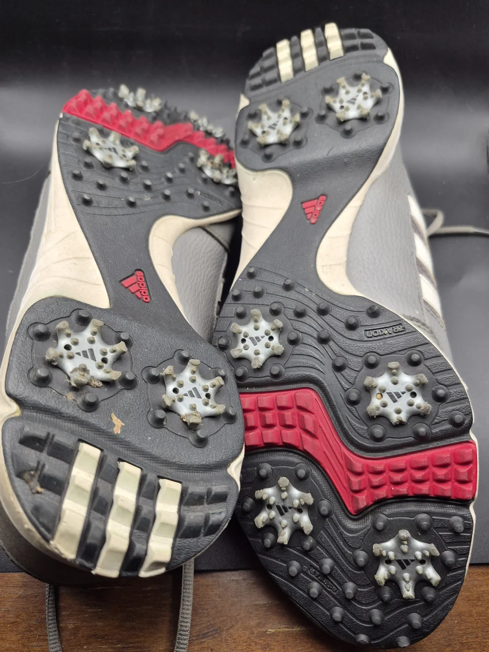 adidas Men’s Golf Shoes Gray with White Stripes